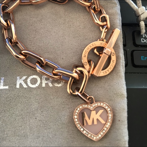 Michael Kors Jewelry - Michael Kors Rose Goldtone Stainless Steel Crystal